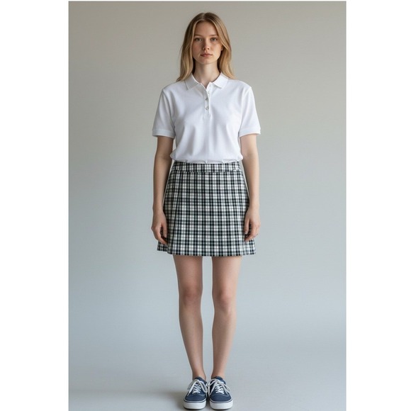 Izod Pants - IzodGolf Skort Black White Plaid Performance Activewear Skirt Women's Size 8